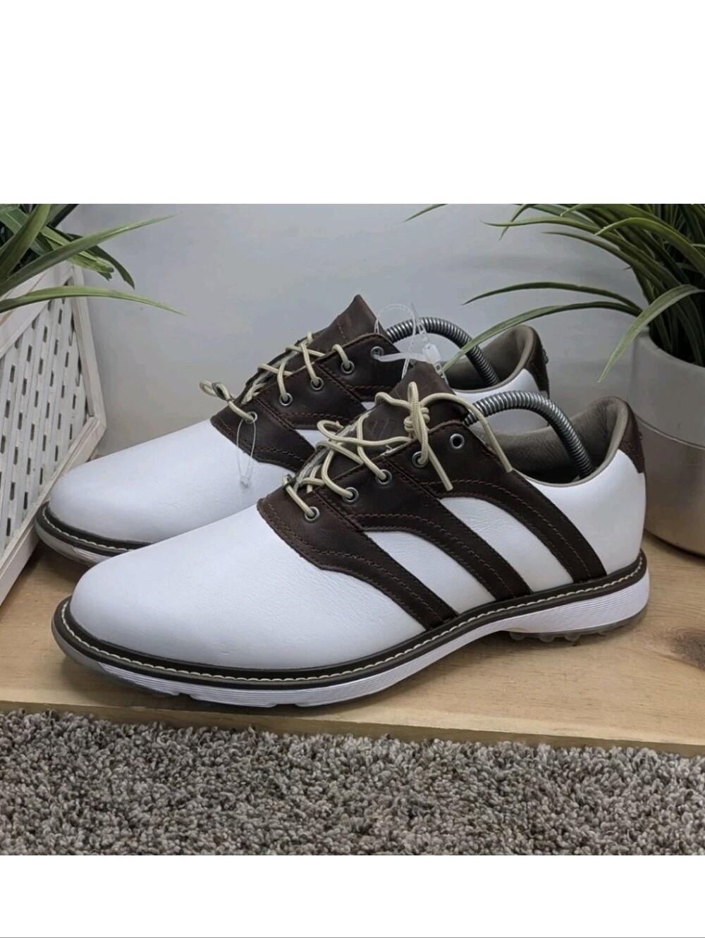 New Adidas MC Z-Traxion Spikeless Leather Golf Shoes Mens Size 9.5 Wms 10.5